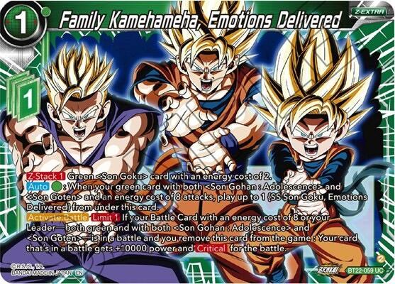 Family Kamehameha, Emotions Delivered BT22-059 Dragon Ball Super Critical Blow