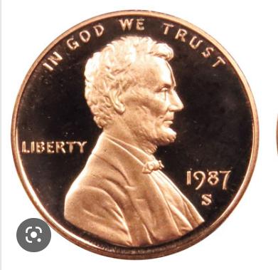 1987 S [PROOF] Coins Lincoln Memorial Penny