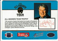 Back | All-Madden Team Trophy Football Cards 1991 Action Packed All Madden 24KT Gold