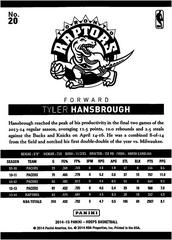 Back Of Card | Tyler Hansbrough Basketball Cards 2014 Panini Hoops