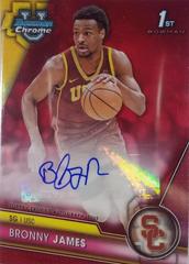 Bronny James [Red] #BCPA-BJ Basketball Cards 2023 Bowman Chrome University Prospects Autographs Prices