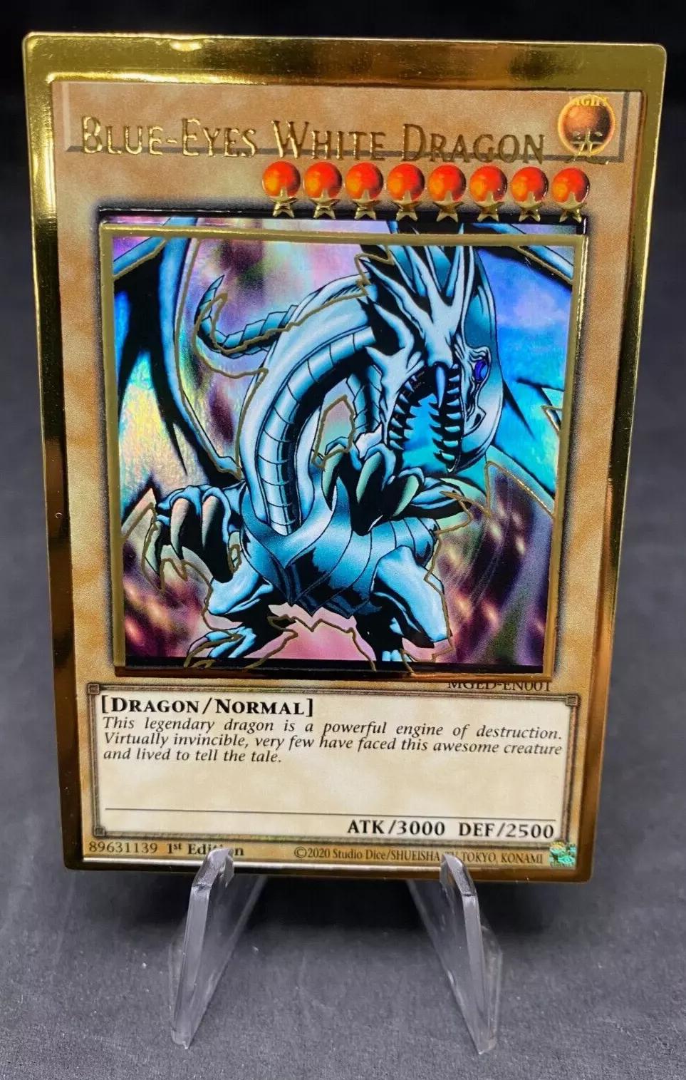 Blue-Eyes White Dragon [Misprint] MGED-EN001 YuGiOh Maximum Gold: El Dorado