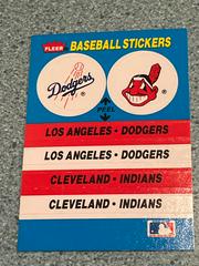 Dodgers/ Cleveland Baseball Cards 1987 Fleer Team Stickers Prices