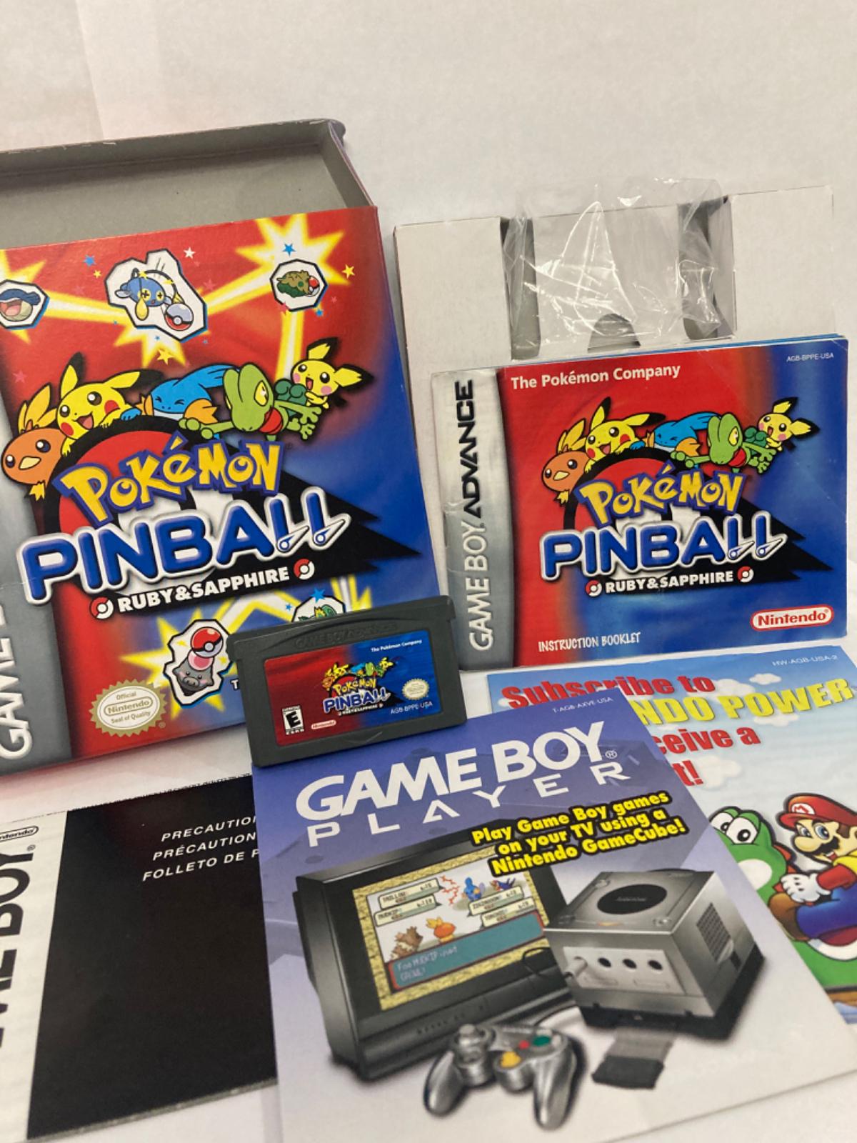 Pokemon Pinball Ruby and Sapphire Item, Box, and Manual GameBoy Advance