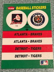 Atlanta Braves - Detroit Tigers Team Sticker Baseball Cards 1988 Fleer Team Stickers Prices