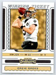 Drew Brees #WT-8 Football Cards 2019 Panini Contenders Winning Ticket Prices