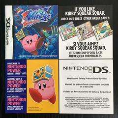 Manual And Inserts - Front | Kirby Squeak Squad Nintendo DS