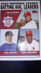 Front | A. Pujols, T. Helton [E. Renteria] Baseball Cards 2004 Topps
