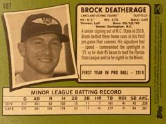 Rear | Brock Deatherage Baseball Cards 2020 Topps Heritage Minor League