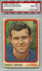 Charlie Shepard #81 Football Cards 1963 Topps CFL Prices
