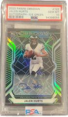 Jalen Hurts [Autograph Electric Etch Green] #122 Football Cards 2020 Panini Obsidian Prices