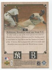 Back | J. Robinson, Y. Berra Baseball Cards 2007 Upper Deck Masterpieces
