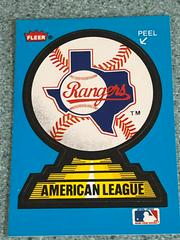 Texas Rangers Baseball Cards 1987 Fleer Team Stickers Prices