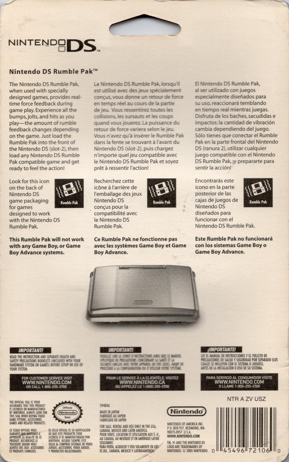 DS Rumble Pak Prices Nintendo DS Compare Loose, CIB & New Prices