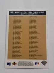 Backside [4 Of 5] Johnson Special Edition Checklis | Greg Maddux [Checklist] Baseball Cards 1995 Upper Deck Special Edition