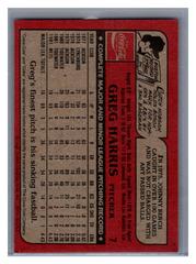 Back | Greg Harris Baseball Cards 1982 Coca Cola