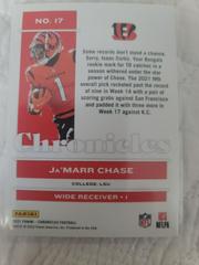 Back | Ja'Marr Chase [Pink] Football Cards 2021 Panini Chronicles