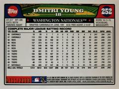 Rear | Dimitri Young [Gold] Baseball Cards 2008 Topps