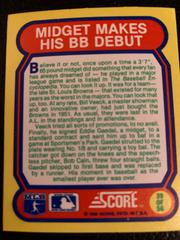 Midget Makes His BB Debut #39 Baseball Cards 1988 Score Magic Motion Great Moments in Baseball Prices
