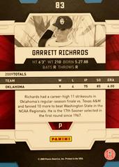 Rear | Garrett Richards [Status] Baseball Cards 2009 Donruss Elite Extra Edition