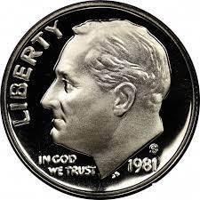 1981 S [TYPE 2 PROOF] Coins Roosevelt Dime Prices