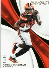 Corey Coleman #23 Football Cards 2017 Panini Immaculate Collection Prices