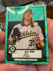A. J. Puk [Aqua Wave Refractor] #418 Baseball Cards 2021 Topps Chrome Platinum Anniversary Prices