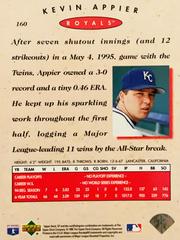 Rear | Kevin Appier Baseball Cards 1995 SP Championship