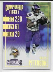 Adrian Peterson [Championship Ticket] #37 Football Cards 2016 Panini Contenders Prices