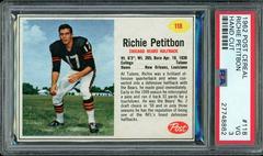 Richie Petitbon [Hand Cut] #118 Football Cards 1962 Post Cereal Prices