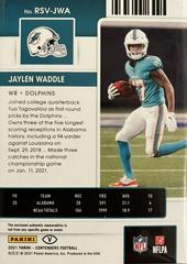 Back | Jaylen Waddle [Green Variation] Football Cards 2021 Panini Contenders Rookie Ticket Swatches