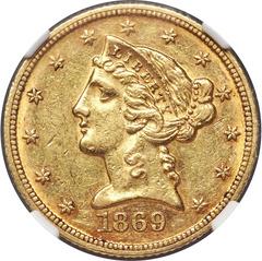 1869 Coins Liberty Head Half Eagle Prices