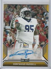 Dontavius Russell [Gold] #BA-DR1 Football Cards 2019 Leaf Draft Autographs Prices