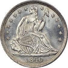 1840 [NO DRAPERY] Coins Seated Liberty Dime