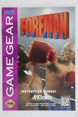 Foreman For Real - Manual | Foreman for Real Sega Game Gear