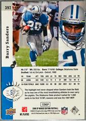 Back Of Card | Barry Sanders [1993 SP Rookie Design] Football Cards 2008 SP Rookie Edition