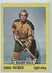Craig Patrick #52 Hockey Cards 1973 Topps Prices