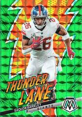 Saquon Barkley [Green] #TL-SB Football Cards 2023 Panini Mosaic Thunder Lane Prices