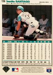 Rear | Benito Santiago Baseball Cards 1995 Collector's Choice Se