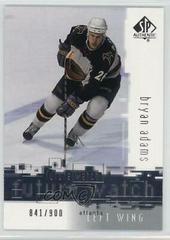 Bryan Adams Hockey Cards 2000 SP Authentic Prices