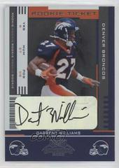 Darrent Williams [Preview Ticket Autograph Green] #184 Football Cards 2005 Playoff Contenders Prices