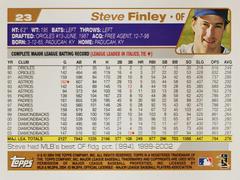 Rear | Steve Finley Baseball Cards 2004 Topps Opening Day