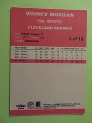 Reverse | Quincy Morgan Football Cards 2004 Fleer Tradition