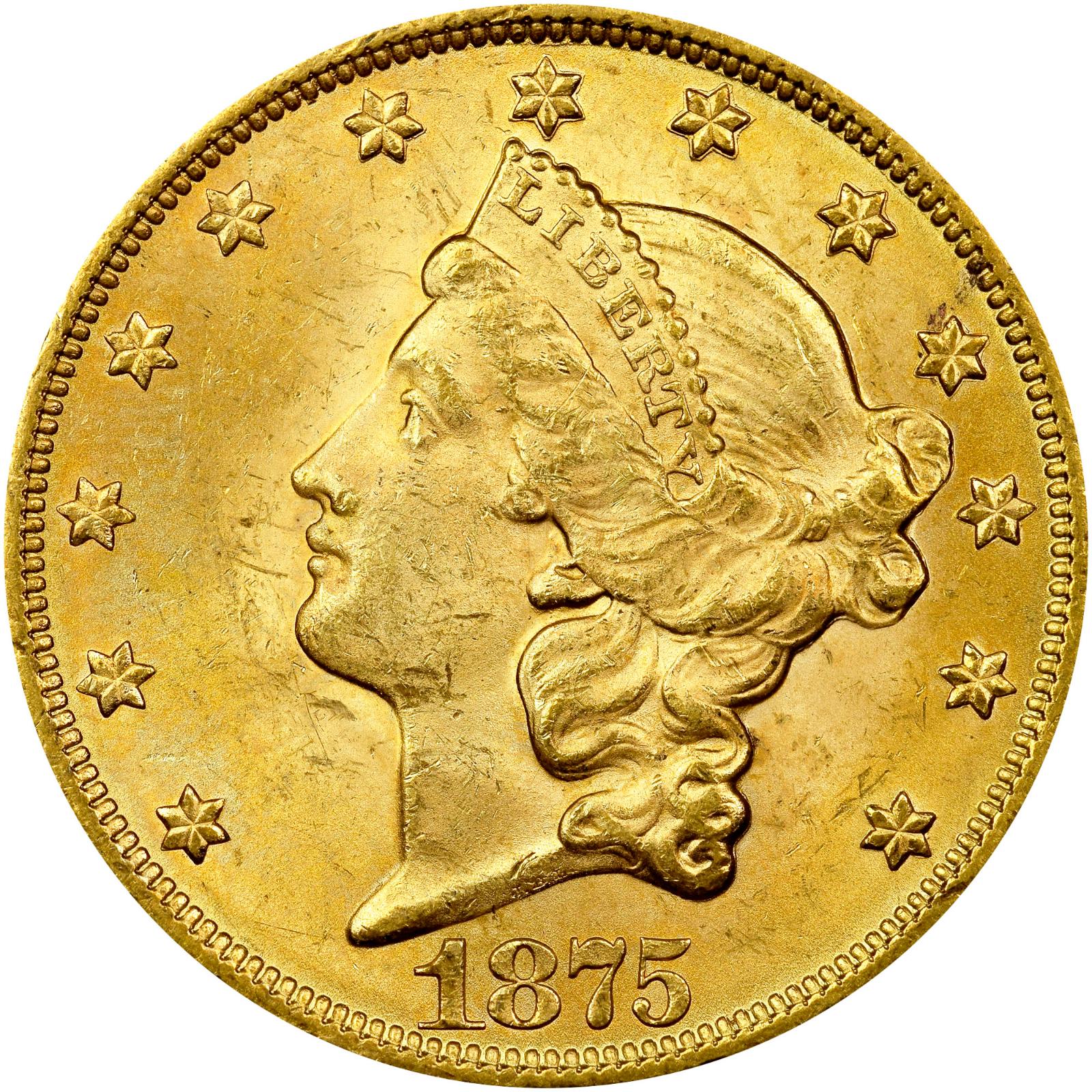 1875 Coins Liberty Head Gold Double Eagle