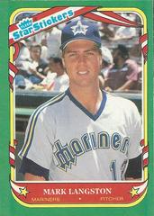 Mark Langston #70 Baseball Cards 1987 Fleer Star Stickers Prices