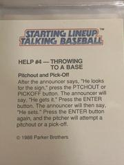 Help #4 Throwing to A Base Baseball Cards 1988 Kenner Starting Line Up Talking Baseball Prices