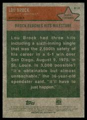Back | Lou Brock Baseball Cards 2024 Topps Heritage Baseball Flashback
