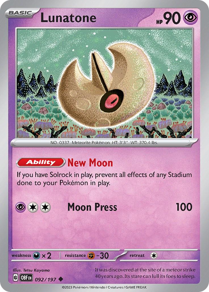 Lunatone #92 Pokemon Obsidian Flames