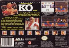 George Foreman'S KO Boxing - Back | George Foreman's KO Boxing Super Nintendo