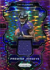 Zay Flowers [Purple Pulsar] #PJ-ZF Football Cards 2023 Panini Prizm Premier Jerseys Prices